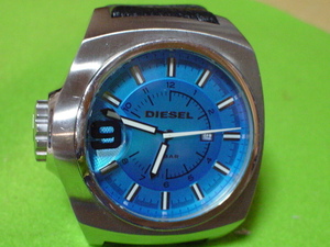  rare article design DIESEL THE BRAVE 5BAR wristwatch blue 