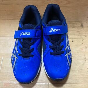 アシックス asics レーザービーム ジュニア 子供用 22センチ 未使用 青 ランニングシューズ スニーカー キッズ 1円スタート 送料510円