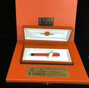 【和の美】パーカー　デュオフォールド　平和の 万年筆　オレンジ PARKER DUOFOLD The Pen Of Peace 18K 750 外箱 説明書 動作未確認