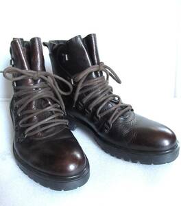 2 times use beautiful goods! Italy made CL2. leather made race up boots,27-28cm/ free shipping 