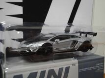 ★MINI GT 1/64　LB-WORKS 　ランボルギーニ アヴェンタドール リミテッドエディション　　マット シルバー　未開封★_画像3