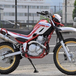 SECRET SPEED★ヤマハ セロー250 XT250X 全型式対応 スリップオンマフラー ブルー サイレンサー yamaha オフ車 カスタムパーツ モタードの画像4