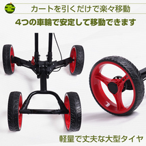 1円 ゴルフ バッグ キャリー ボール クラブ メンズ プッシュ カート 折りたたみ 4輪 持ち運び ブレーキ 練習 収納 傘立て スポーツ od446_画像6