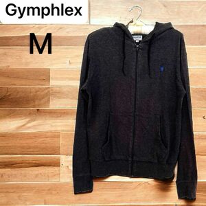 Gymphlex ジムフレックス　ジップアップパーカー　ダークグレー　M