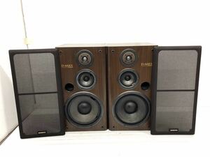 　引取り対応　ONKYO オンキョー スピーカー 3WAY SPEAKER SYSTEM 木目調 1995年発売 レトロ　ペア　音出しOK D-66RX 541019024 