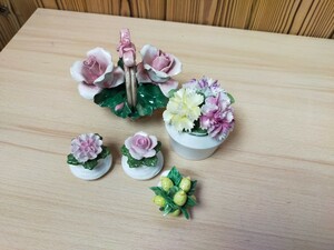 ★AYNSLEY　NUOVA CAPODIMONTE　COALPORT　置物　フラワー　陶器　まとめて5点★