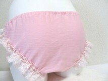 ★４８１★ふわふわうさぎ チェック ピンク パンティ ハンドメイド ロリータ スキャンティ ショーツ インゴム パンツ M　昭和レトロ★_画像8