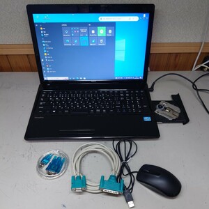 Win10 RS-232Cケーブル付きノートパソコン。ＮＣ工作機械のプログラム入出力管理に。マシニング、NC旋盤のＧコード入出力、CAD/CAM　FANUC