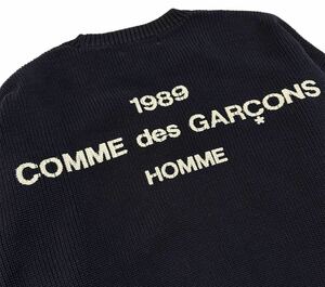 COMME des GARCONS HOMME 89ss バックロゴ Vネックニット セーター 1989ss 80s 90s コムデギャルソンオム 