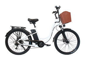 新品　フル電動自転車大容量リチウムイオンバッテリー搭載「軽風２６」カゴ付　26インチ 　白