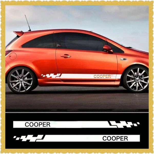 カー ステッカー サイドストライプ デカール アクセサリードレスアップ　Cooper