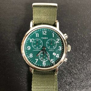 【中古品】Timex ウィークエンダー クロノグラフ 40mm 腕時計 タン/ダークグリーン腕時計 ベルト