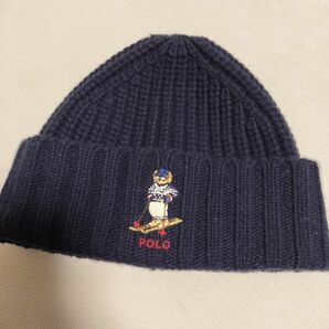 【最終価格】POLO Ralph Laurenポロラルフローレンニット帽ネイビービーニーポロベア