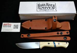 BARK RIVER KNIVES BRAVO-1 LT CPM 3V バークリバーナイフ ブラボー1 ライト IVORY G-10 RED LINER TURQUOISE SPACER MOSAIC PINS RAMPLESS