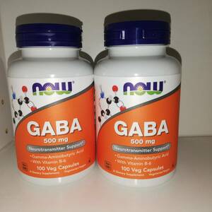 【2個セット】GABA 500mg ビタミンB6配合 100カプセル ギャバ NOW Foods ナウフーズ【新品・送料込】