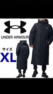  Under Armor long coat men's UA big Logo long coat 1358830-001 UNDER ARMOUR black XL size free shipping 