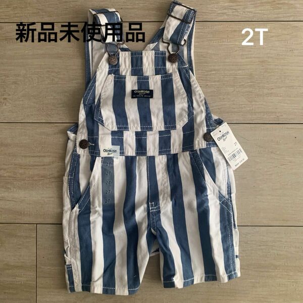 新品未使用 Oshkosh B'gosh ストライプショートオール 2T