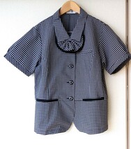 15号　ENJOY製 中古 オーバーブラウス スカート /上下セット/会社制服 OL 事務服 受付 おしゃれ 可愛い ブラック　大きいサイズ_画像3