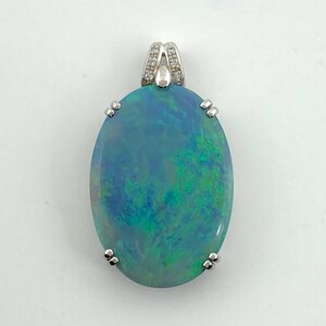  black opal design pendant top platinum mere diamond pendant top Pt900 diamond lady's [ used ]