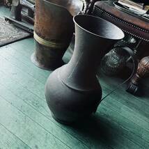 湯布院アンティーク イタリア ヴィンテージ 銅製 フラワーベース 水瓶 花瓶 取って付き サイズH W D_画像1