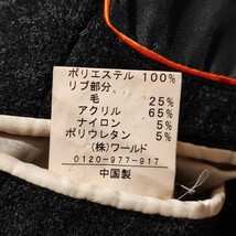 美品 L~XLサイズ タケオキクチ パイピング TAKEO KIKUCHI チェスターコート ダブル リブ 肉厚 極暖 ウール ブラック系 メンズ 大きいサイズ_画像9