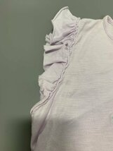 １円〜　FENDI　フェンディ　キッズ　Tシャツ　10A　薄紫　ロゴ　刺繍　フリル　コットン　C1418_画像3