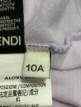 １円〜　FENDI　フェンディ　キッズ　Tシャツ　10A　薄紫　ロゴ　刺繍　フリル　コットン　C1418_画像9
