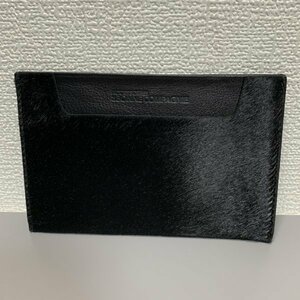 １円〜　ACCESSOIRES DE BONNECOMPAGNIE　ボンヌコンパニー　カードケース　レザー　黒　ハラコ　C1497