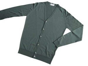  メンズ M ジョンスメドレー 最高級メリノウール カーディガン PETWORTH HIGHLAND GREEN JOHN SMEDLEY イギリス製★