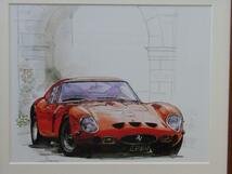 ■BOWイラスト額■フェラーリ250GTO■Ferrari額172■_画像2