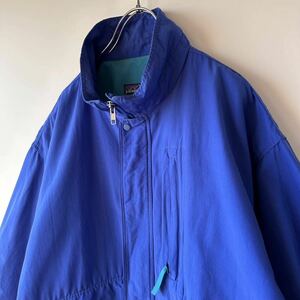 【1円スタート】Patagonia パタゴニア バギーズジャケット Lサイズ 91年90s ビンテージ コットン ナイロンジャケット ブルー 青