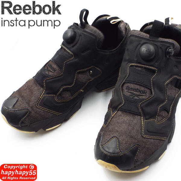 限定モデル■Reebok INSTAPUMP FURY DNM DENIM ブラック スニーカー 28cm◆デニム ステッチデザイン MARTIN MARGIELA マルタンマルジェラ