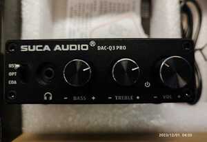 ★即決★SUCA AUDIO DAC-Q3 PRO 3.5MMヘッドフォン用ミニオーディオDACデコーダーヘッドフォンアンプサウンドミキサー(ブラック)