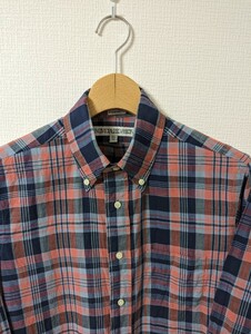 インディヴィジュアライズドシャツ　シャツ　マドラスチェック　ボタンダウン　コットン　USA製　STANDARD FIT