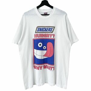 ■激レア■90s USA製 SNICKERS チョコレート 企業 Tシャツ XL スニッカーズ お菓子 アート ビンテージ