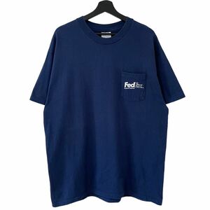 ■激レア■90s USA製 FedEx 運送 企業 ポケT Tシャツ XL フェデックス ビンテージ