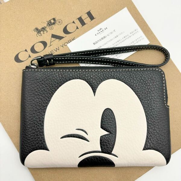 【DISNEY X COACH☆新品】ポーチ!リストレット!ウィンク ミッキー!