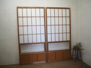 taO0428*(3)[H182,5cm×W86cm]×2 sheets * condition. is good retro large shoji door * fittings glass door sliding door peace . old Japanese-style house izakaya pub . pavilion hotel M pine 