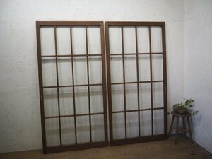 taO0632*(2)[H173cm×W87,5cm]×2 sheets * firmly considering . structure .. old tree frame glass door * fittings sliding door .. door . material retro antique M pine 