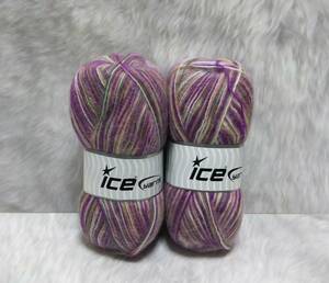 セール　輸入　毛糸　Ice Yarns　アンゴラシュプリーム　アンゴラ70％　アクリル30％　100g×2個セット　ラベンダー　トルコ　海外　②