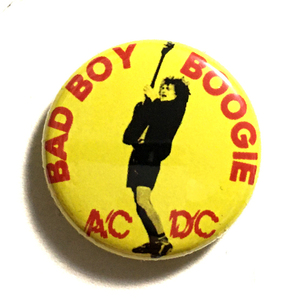 25mm 缶バッジ AC/DC BAD BOY BOOGIE Let There Be Rock ロック魂 アンガスヤング OZ Rock ’n’ Roll