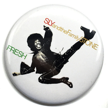 デカ缶バッジ 58mm SLY & The Family Stone Flesh! スライ&ザ・ファミリーストーン Funk Soul_画像1