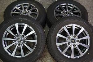 深溝８分～2019年製 BS ブリザックVRX2 195/65R15 ガンメタ系マナレイES 6J +50 PCD114.3 エスクァイア ノア VOXY セレナ ランディ *848i