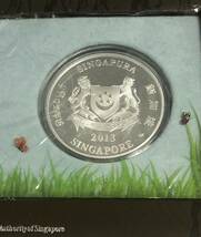 シンガポール 2013 1oz 銀貨 2枚セット NATIVE ORCHIDS OF SINGAPORE プルーフ銀貨 コインセット_画像5