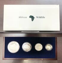 SOMALIA 銀貨 2006年 African Wildlife 象 銀貨セット シルバー プルーフコイン 木箱付き_画像1