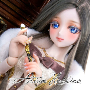 ★Atrium Hoshino★ DDH09 セミホワイト肌 カスタムヘッド + アイ + ウィッグ +アクセサリー+ おまけ(お衣装一式)