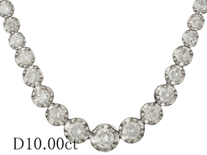 ダイヤモンド/10.00ct テニス ネックレス Pt900