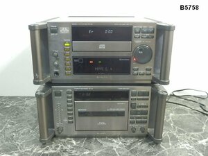 B5758M SHARP シャープ CD/カセット コンポ CD-U10 スピーカー無 ジャンク 通電ok