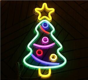 クリスマスツリー　 ネオンライト　ネオンサイン 照明 クリスマス　イルミネーション　ナイトライト　LED