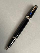 SN147 MONTBLANC モンブラン BOHEME ボエム キャップ付 ボールペン ブラックxシルバー ブルーストーン (検)青石 筆記用具 文房具 _画像2